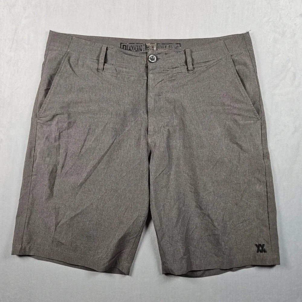 Dixxon Hybrid Shorts Mens 38 (Actual 40) Grey Stretch Live Fast Forever Chino